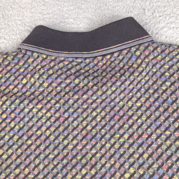 Jos J Oliver Polo Shirt Mens Large Colorful Plaid Short Sleeve JJ Oliver - Picture 8 of 12